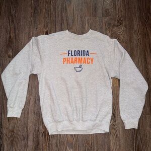 Port and Company Light Gray Crewneck with Pharmacy Graphic